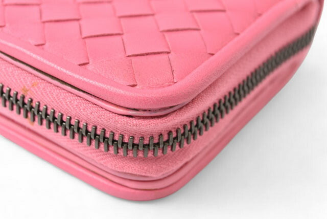 Bottega Veneta Leather Bifold Wallet Pink