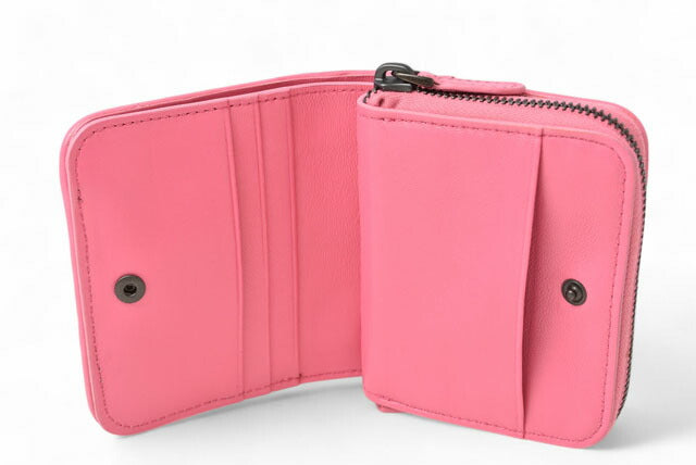 Bottega Veneta Leather Bifold Wallet Pink