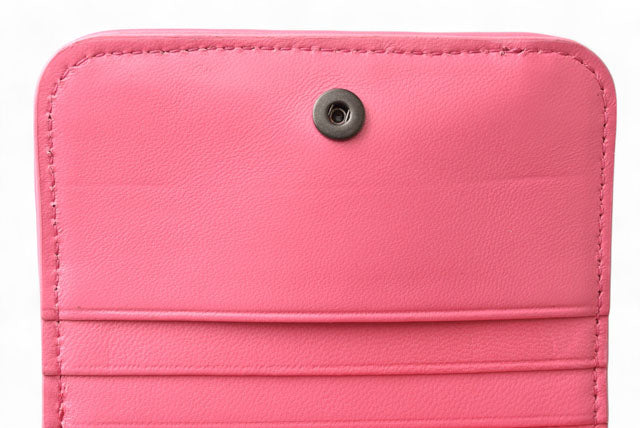 Bottega Veneta Leather Bifold Wallet Pink