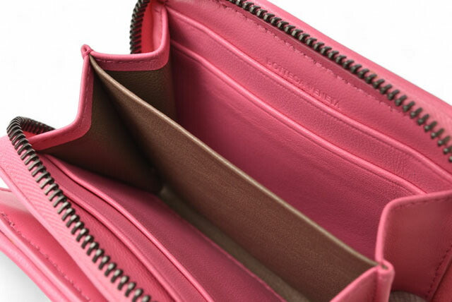 Bottega Veneta Leather Bifold Wallet Pink