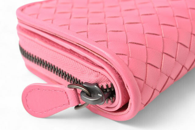 Bottega Veneta Leather Bifold Wallet Pink