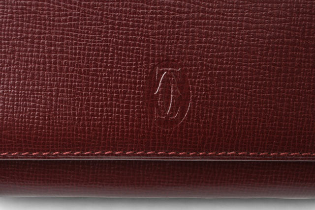 Cartier Vintage Leather Bifold Wallet Bordeaux