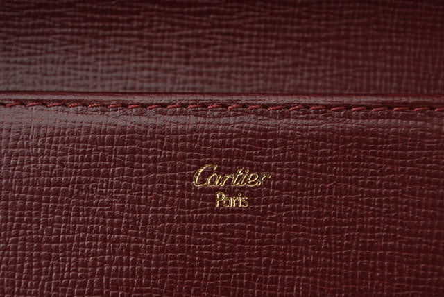 Cartier Vintage Leather Bifold Wallet Bordeaux