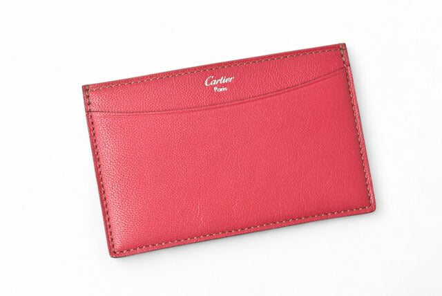 Cartier Leather Card Case Raspberry