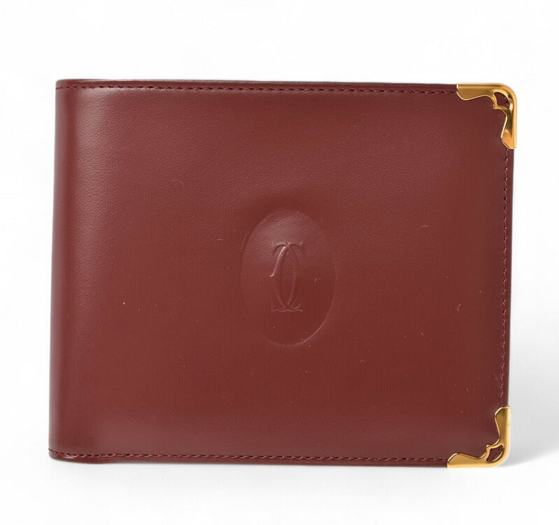 Cartier Leather Bifold Wallet Bordeaux