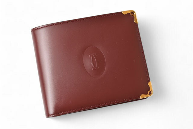 Cartier Leather Bifold Wallet Bordeaux