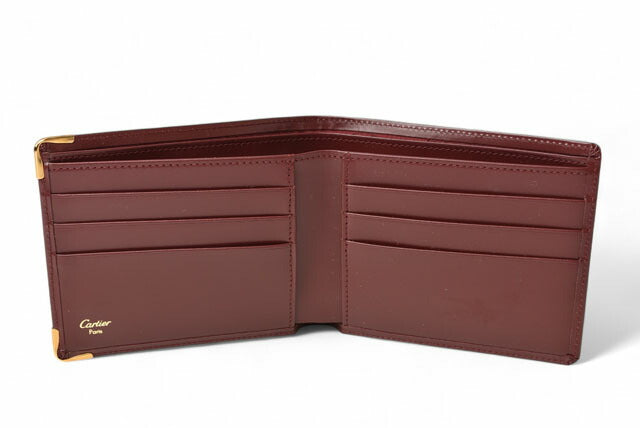 Cartier Leather Bifold Wallet Bordeaux