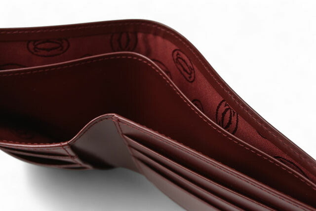 Cartier Leather Bifold Wallet Bordeaux