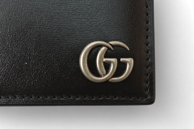 Gucci Leather Card Case GG Marmont Black