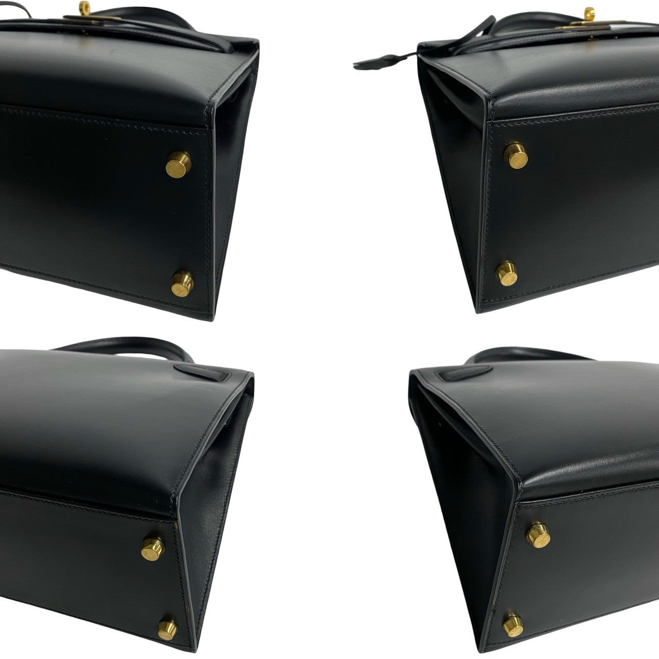 Hermes Kelly 32 Leather 2way Handbag Black