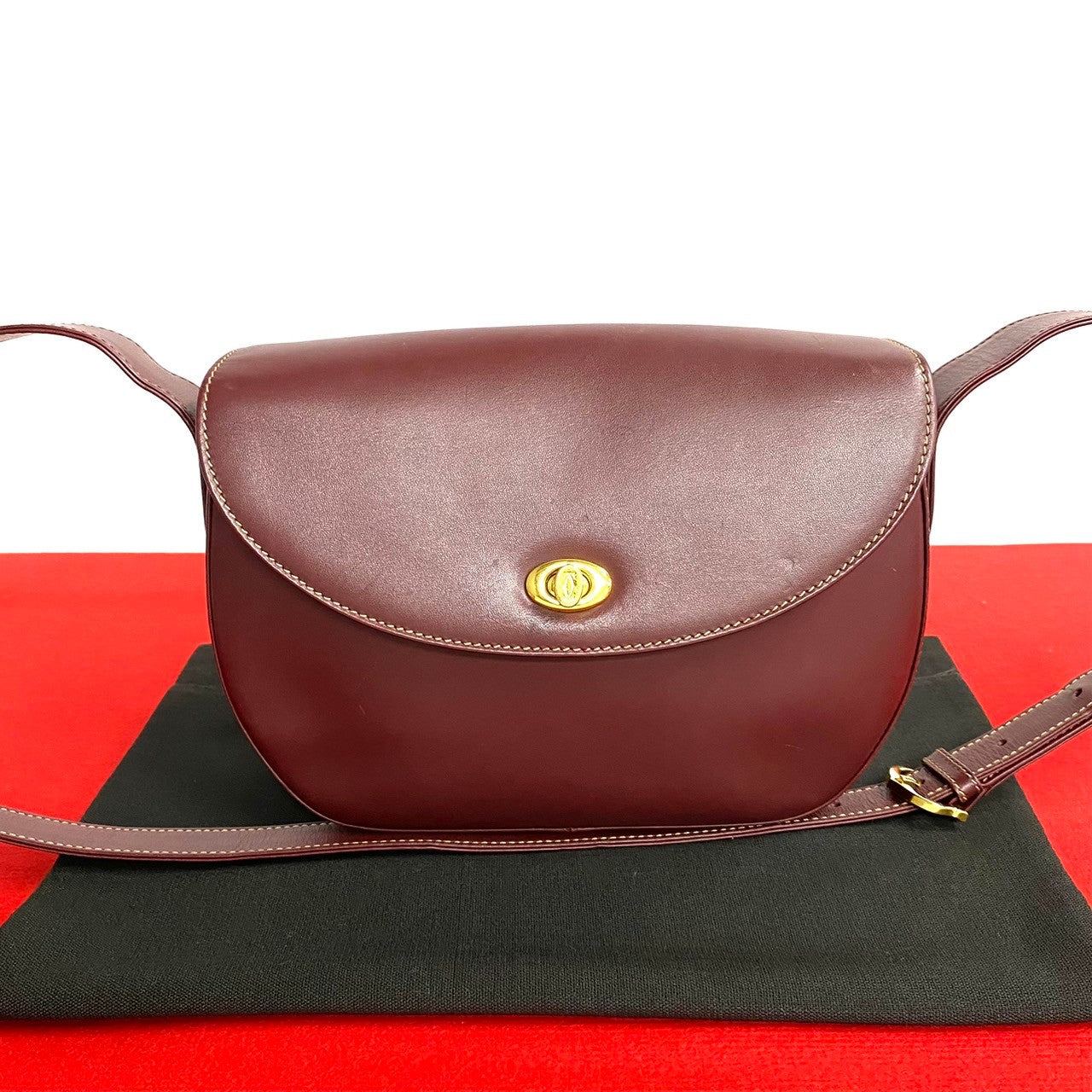 Cartier Leather Must Line Logo Shoulder Bag