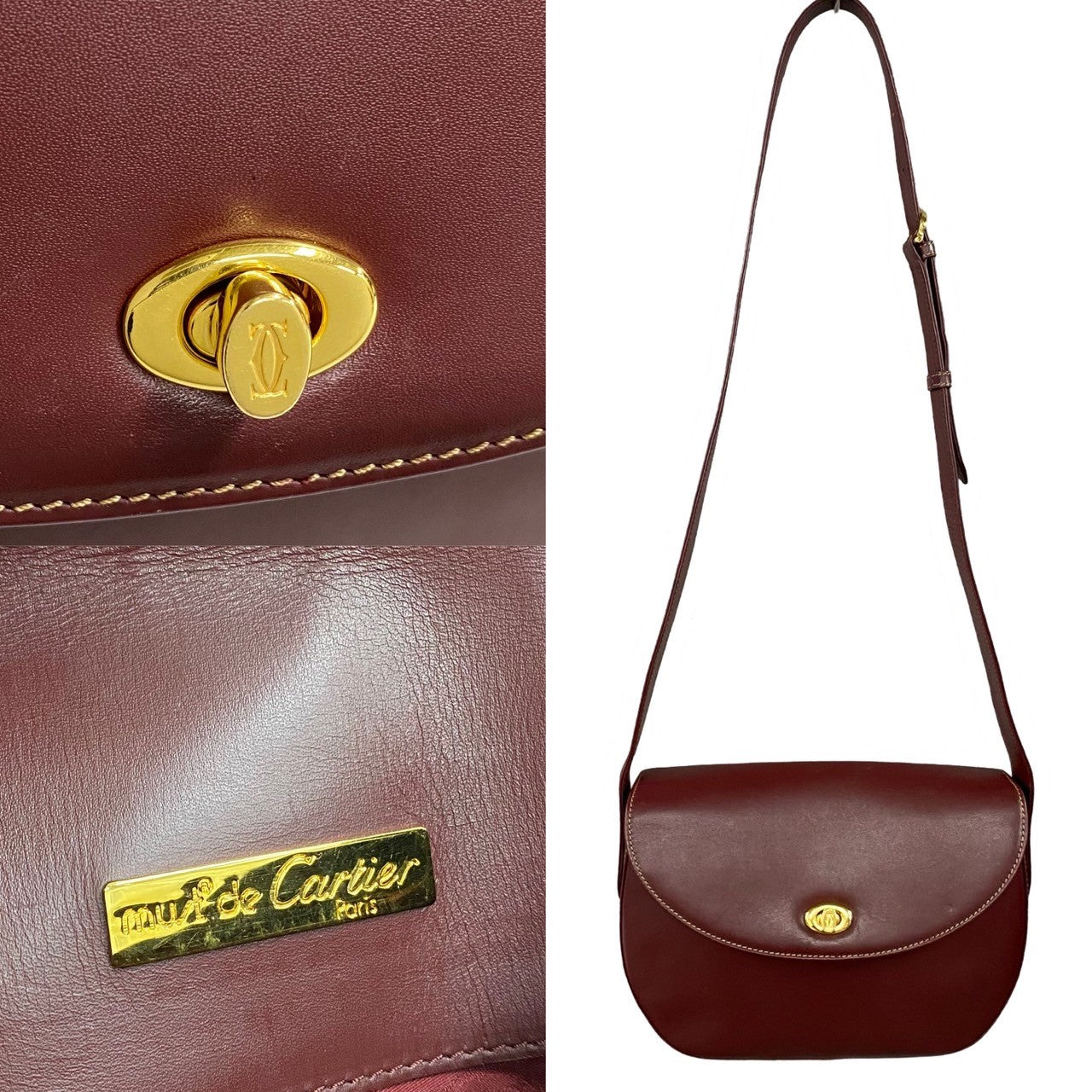 Cartier Leather Must Line Logo Shoulder Bag