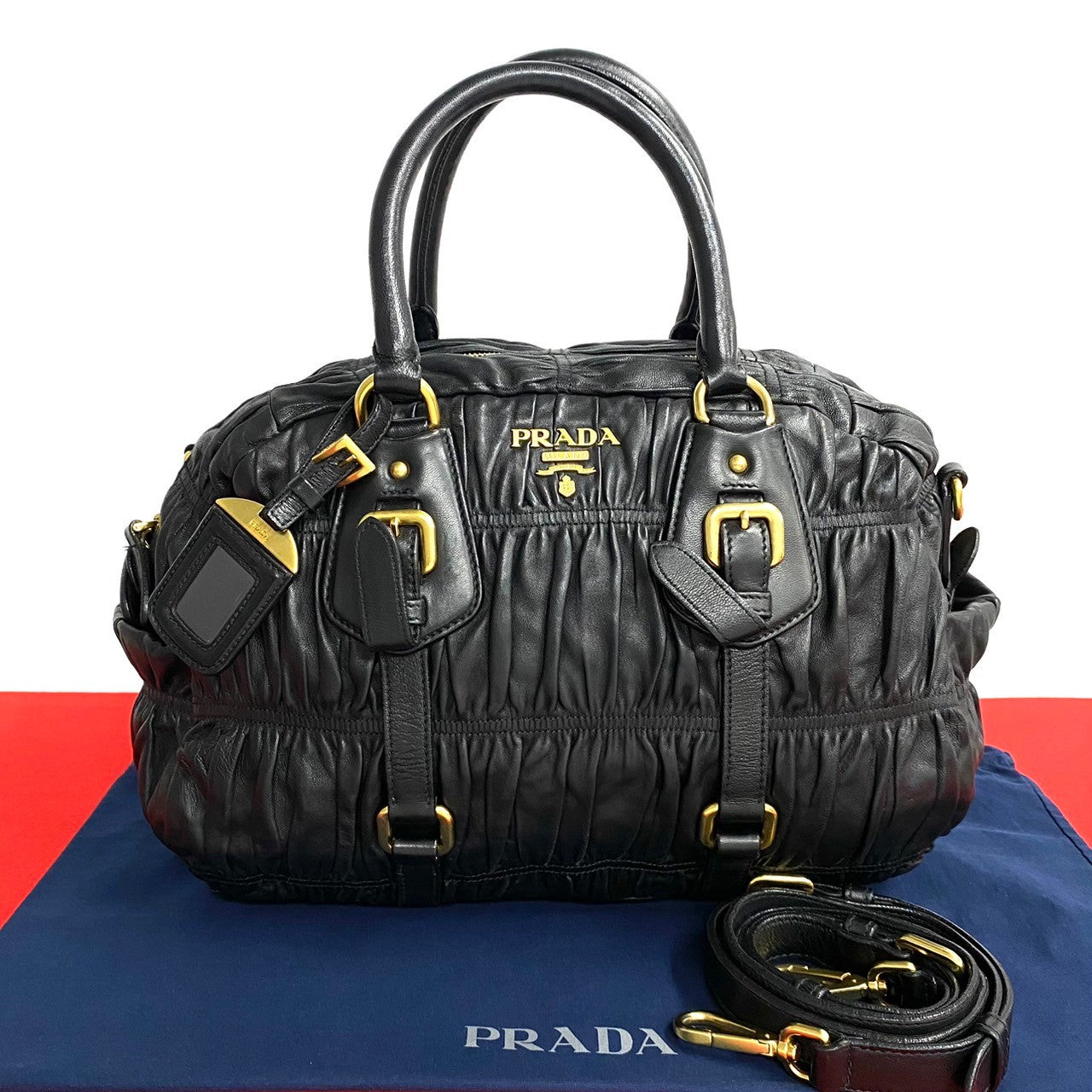 Prada Leather 2way Handbag Black