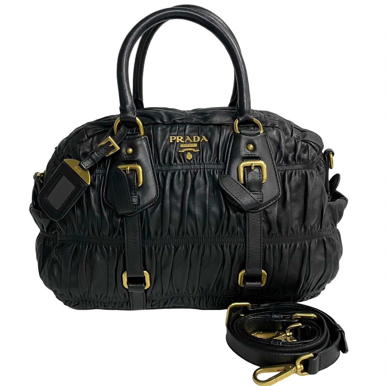 Prada Leather 2way Handbag Black