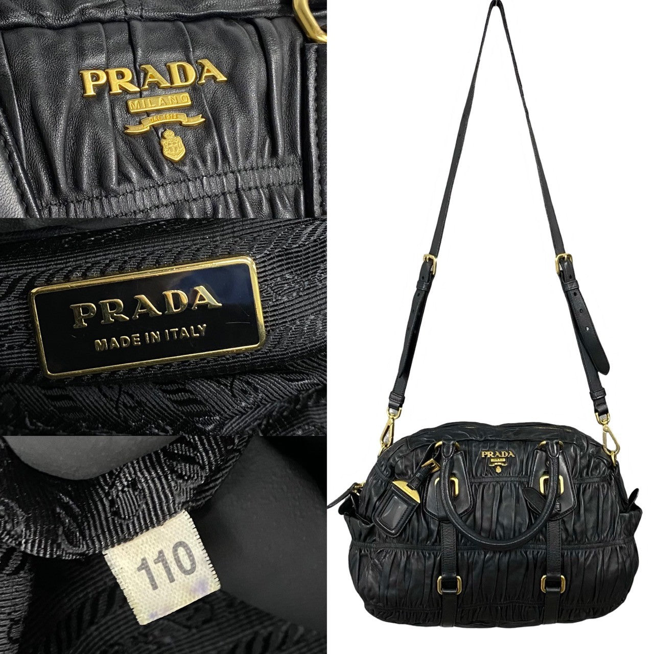 Prada Leather 2way Handbag Black