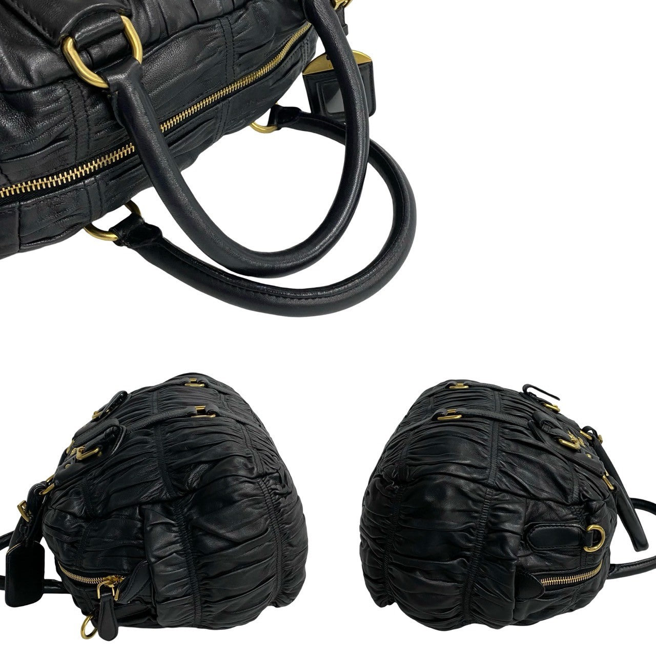 Prada Leather 2way Handbag Black