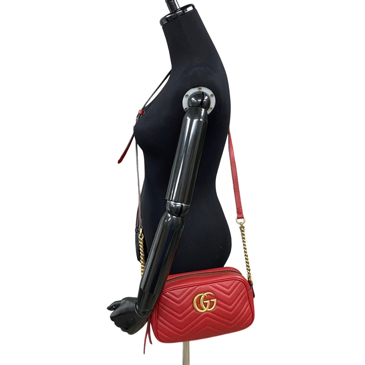 Gucci GG Marmont Leather Mini Shoulder Bag Red