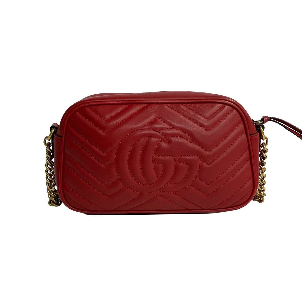 Gucci GG Marmont Leather Mini Shoulder Bag Red