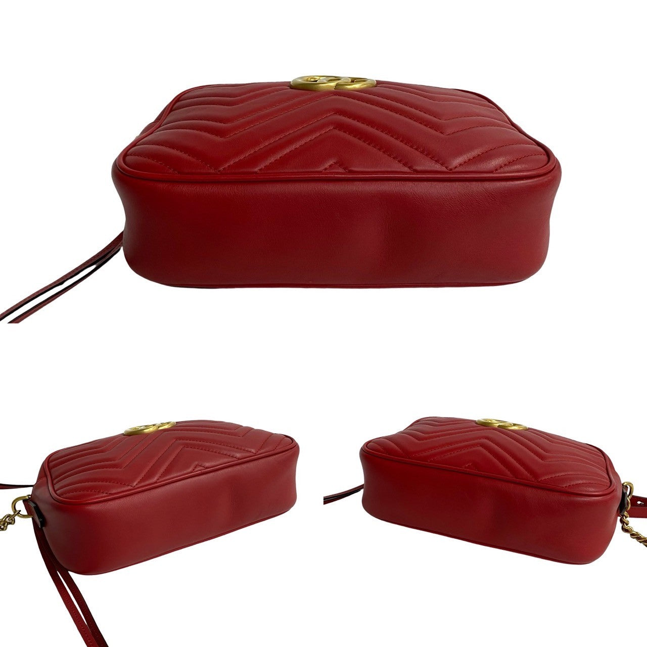 Gucci GG Marmont Leather Mini Shoulder Bag Red