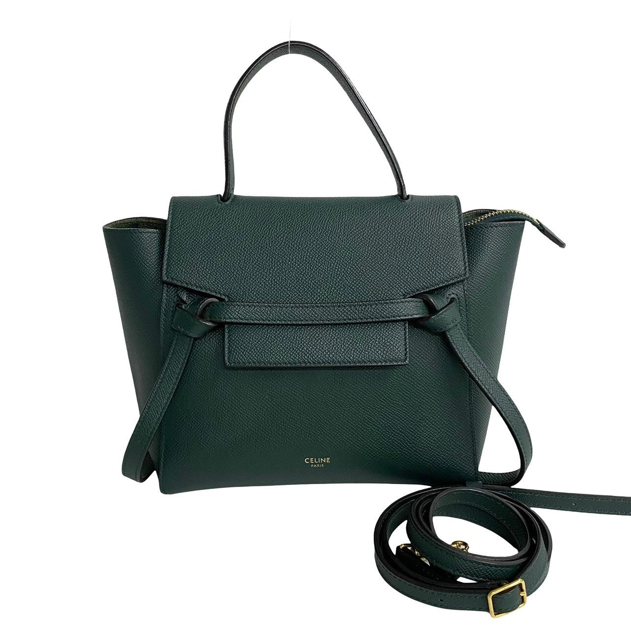 Celine Leather Belt Bag Nano Green