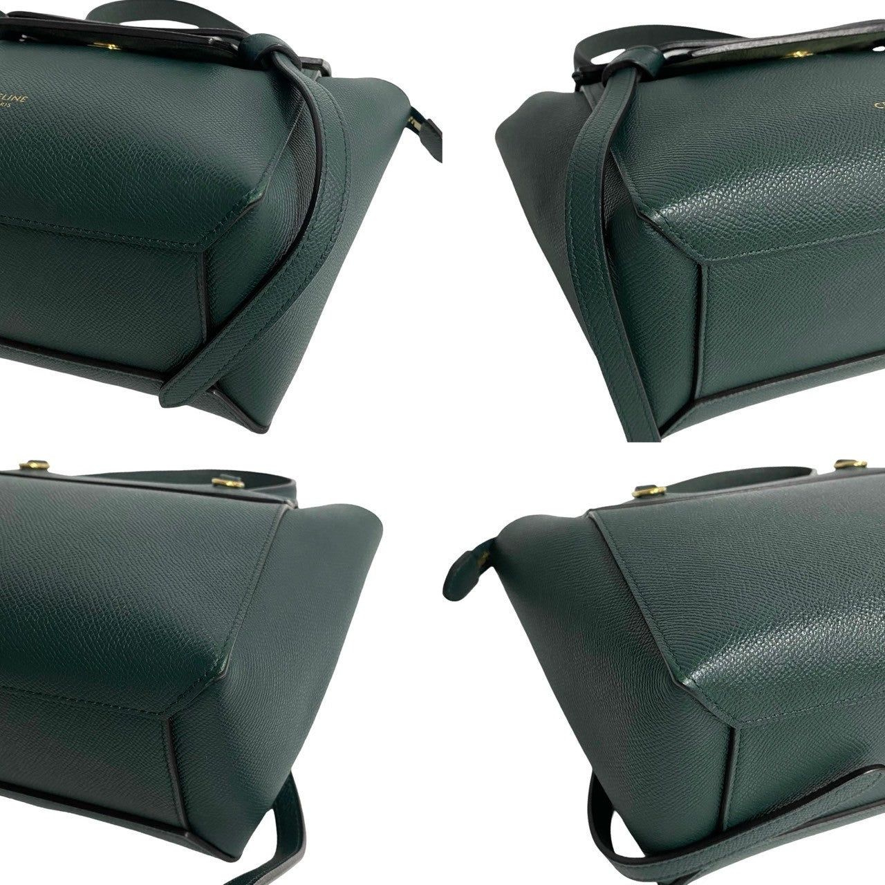 Celine Leather Belt Bag Nano Green