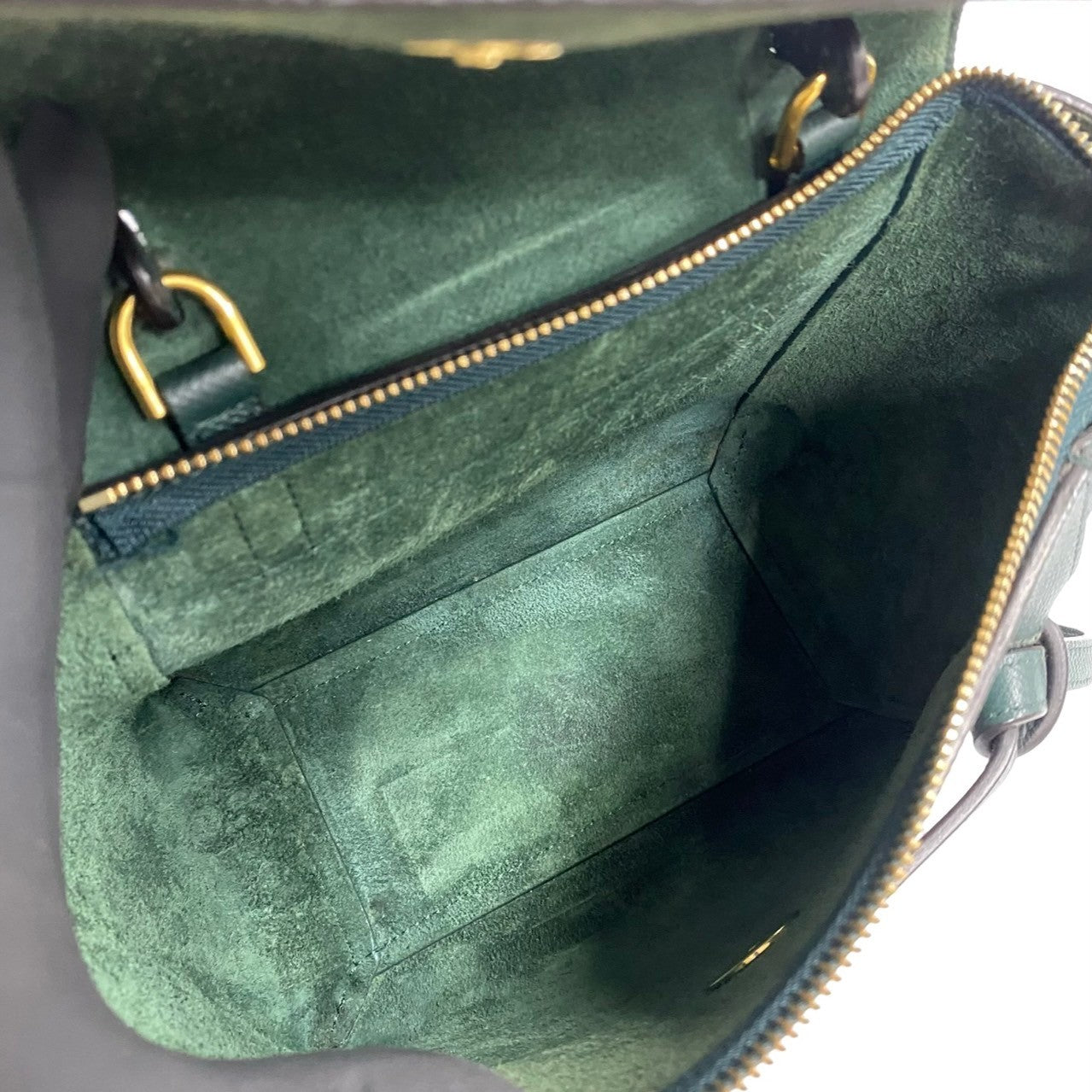 Celine Leather Belt Bag Nano Green