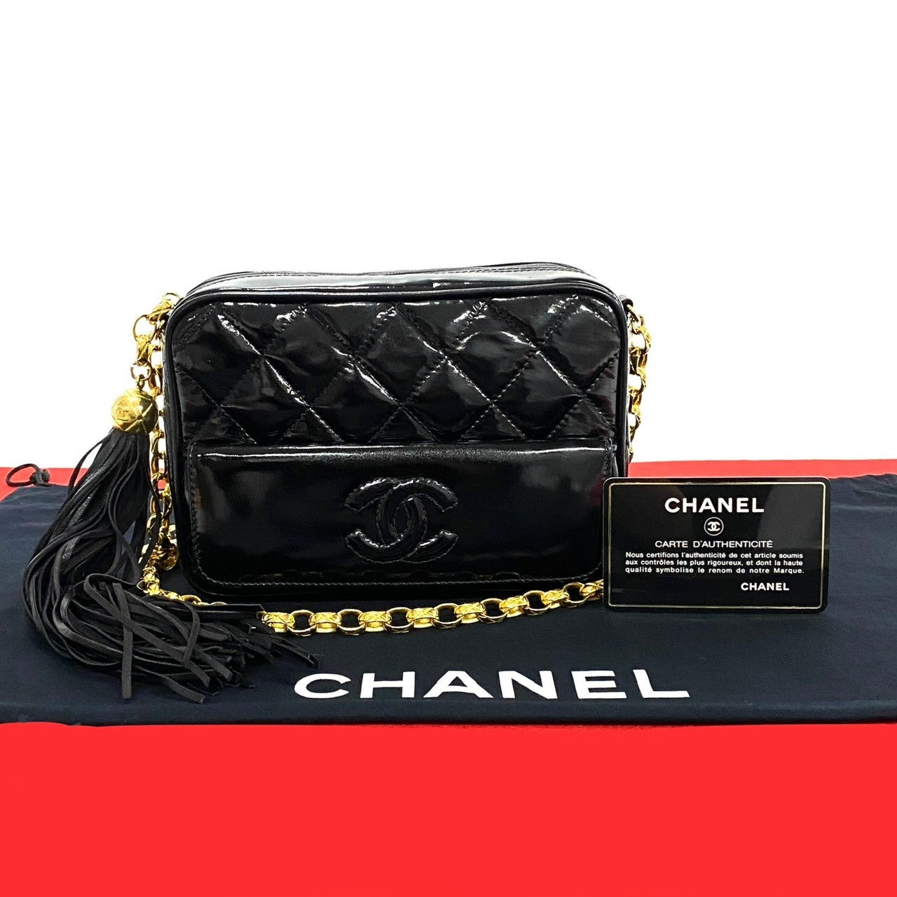 Chanel Patent Leather Chain Shoulder Bag