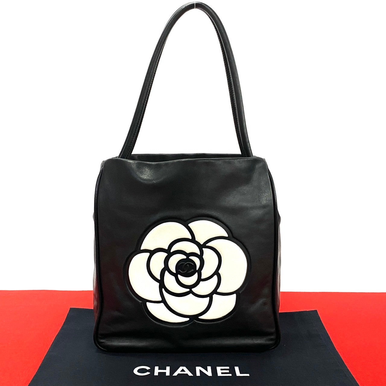 Chanel Camellia Logo Lambskin Tote Bag