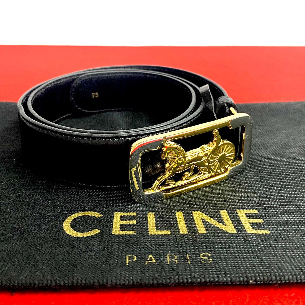 Celine Vintage Leather Belt with Buckle