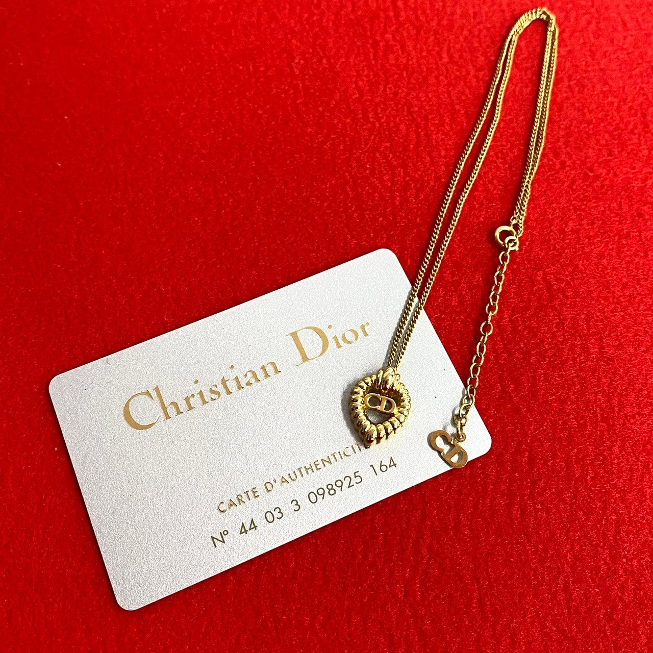 Christian Dior Gold Chain Necklace Pendant