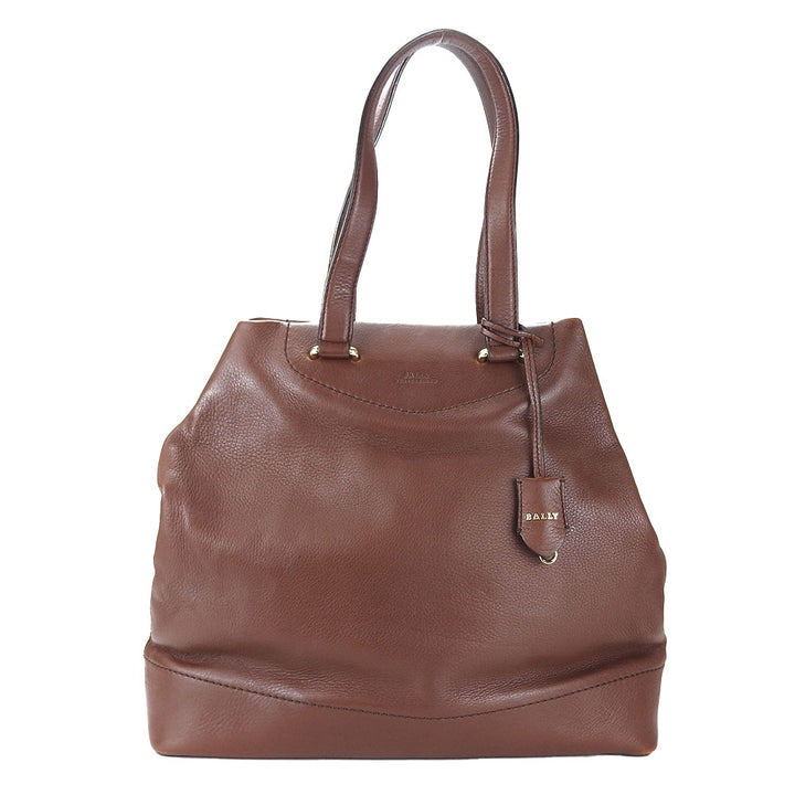 Bally Leather Tote Bag Brown