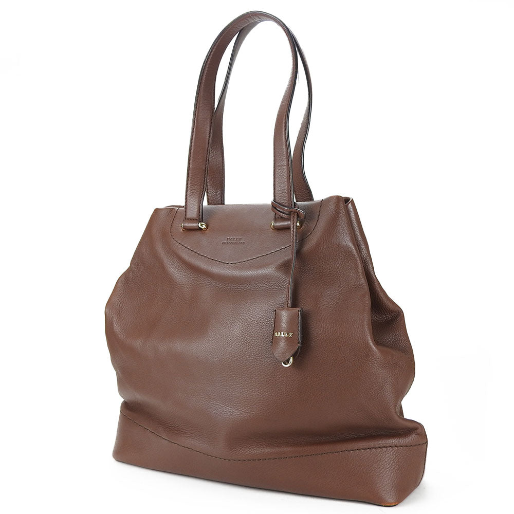 Bally Leather Tote Bag Brown