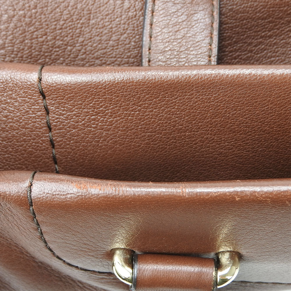 Bally Leather Tote Bag Brown