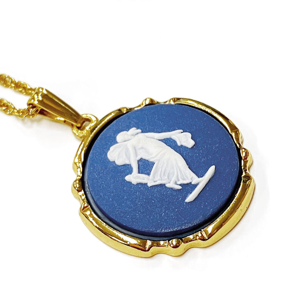 Used Wedgwood Gold Blue Necklace