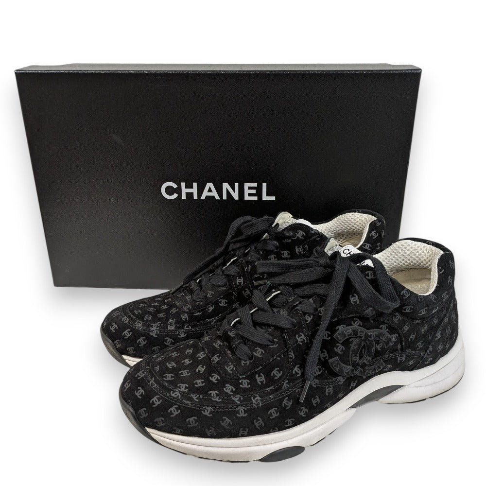 Chanel Coco Mark Print Suede Sneakers