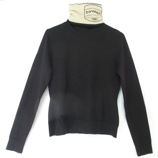 Chanel Logo Cashmere Turtleneck Sweater