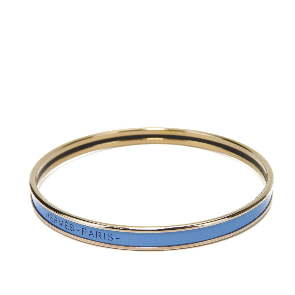 Hermes Metal Enamel Gold Blue Bracelet