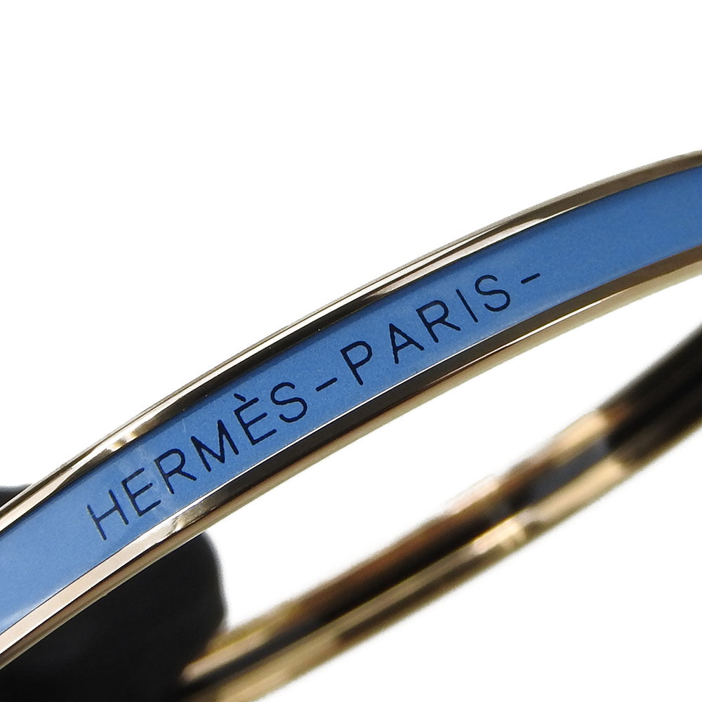 Hermes Metal Enamel Gold Blue Bracelet