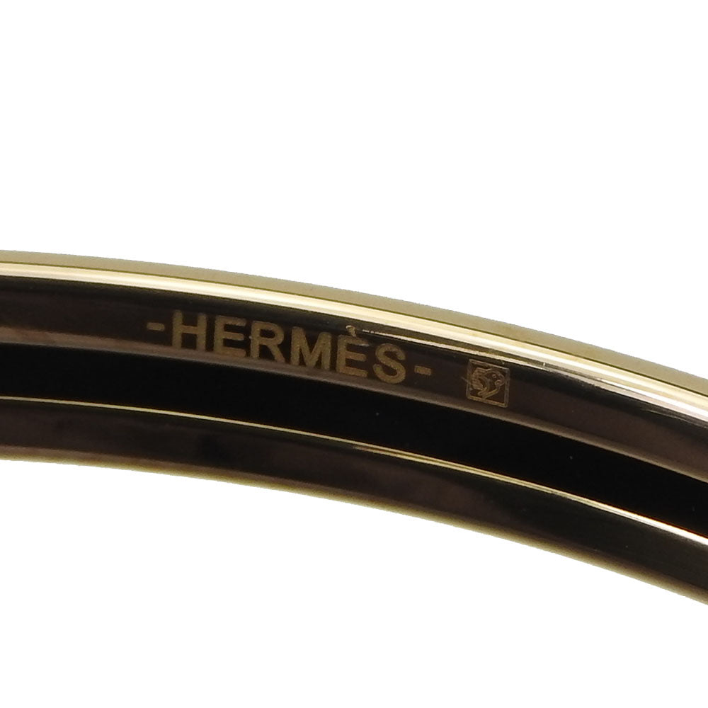 Hermes Metal Enamel Gold Blue Bracelet