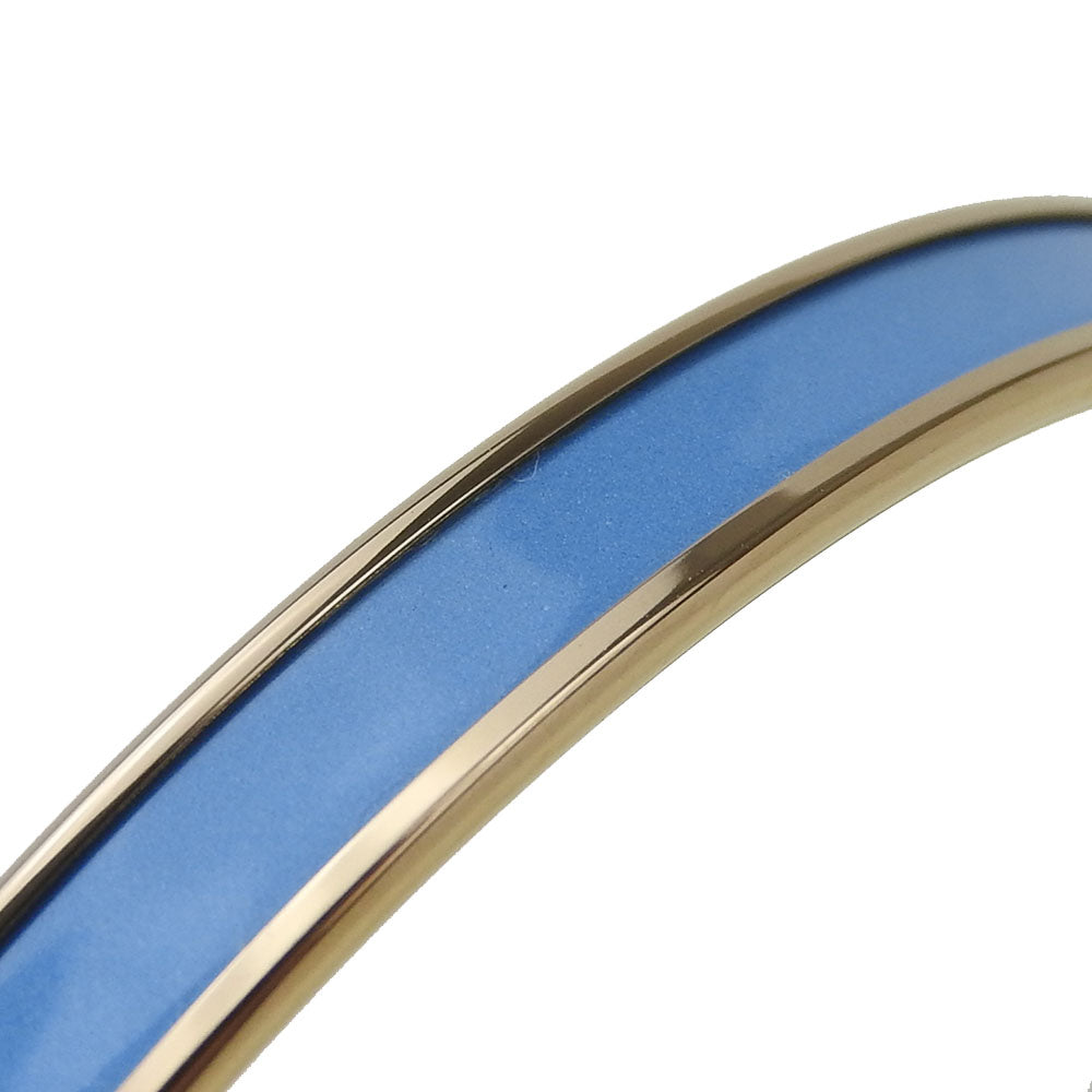 Hermes Metal Enamel Gold Blue Bracelet