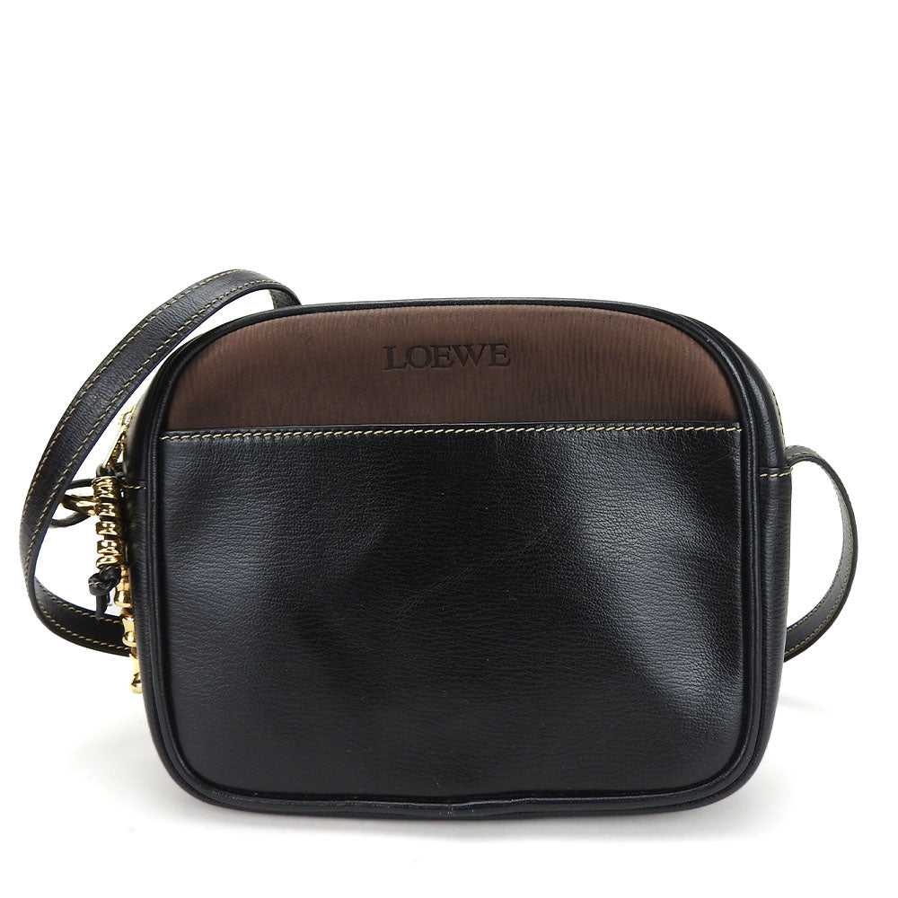 Loewe Velazquez Leather Shoulder Bag Black