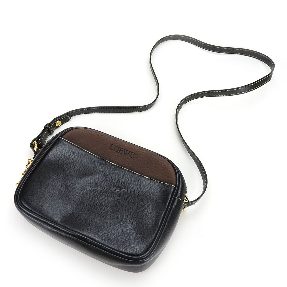 Loewe Velazquez Leather Shoulder Bag Black