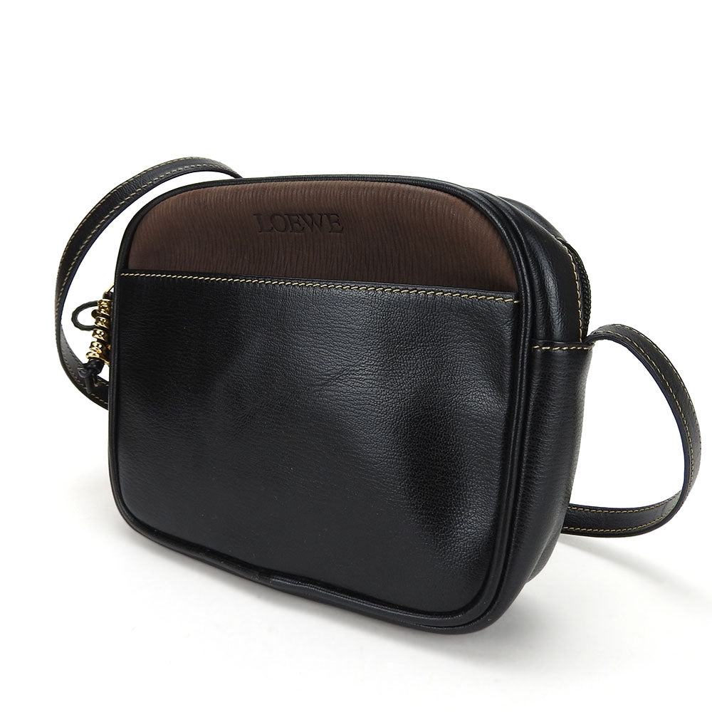 Loewe Velazquez Leather Shoulder Bag Black