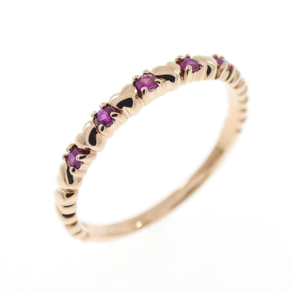 4℃ Heart K10 Pink Gold Ruby Ring