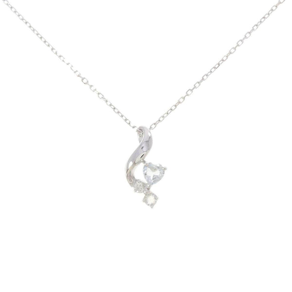 4℃ K10 White Gold Color Stone Necklace