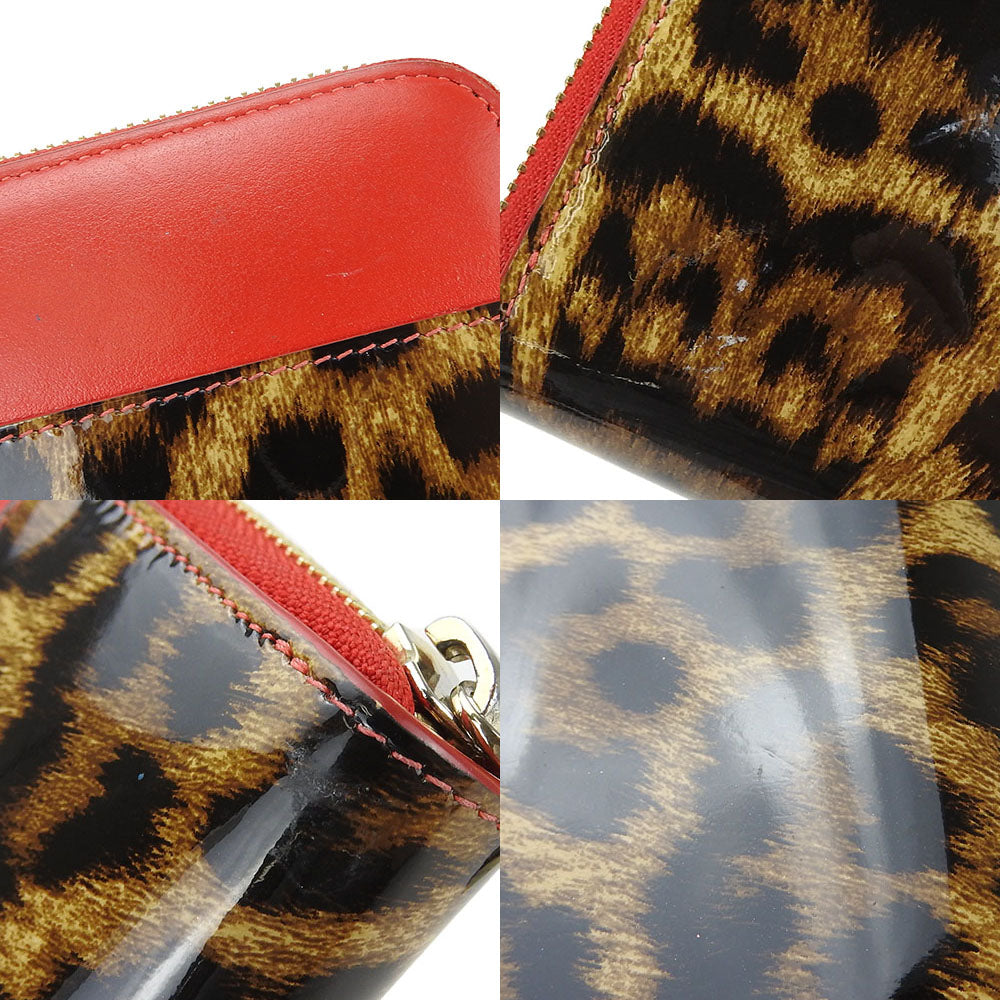 Christian Louboutin Leopard Leather Enamel Wallet