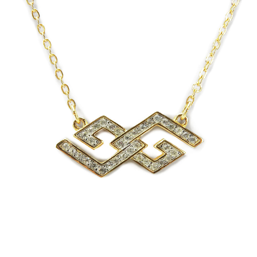 Givenchy Rhinestone Metal Necklace Gold