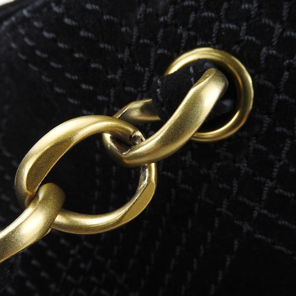 Chanel Suede Tote Bag Black Coco Mark