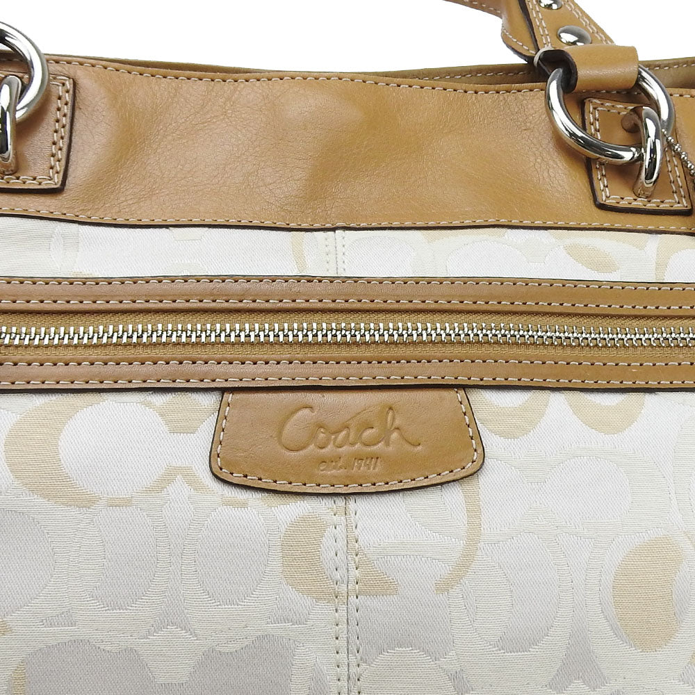 Coach Canvas Leather Tote Bag F15122