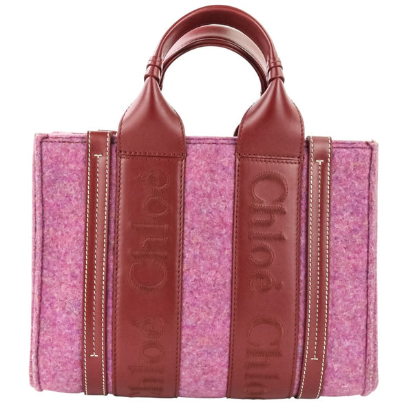 Chloe Woody Small Felt Leather 2way Shoulder Bag